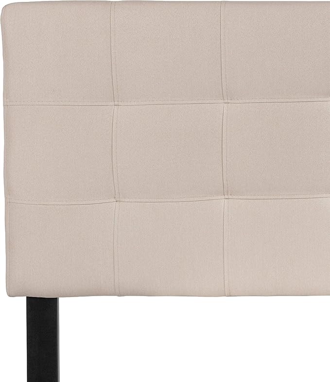 Flash Furniture Bedford Box Stitch Tufted Upholstered Full Size Headboard in Beige Fabric