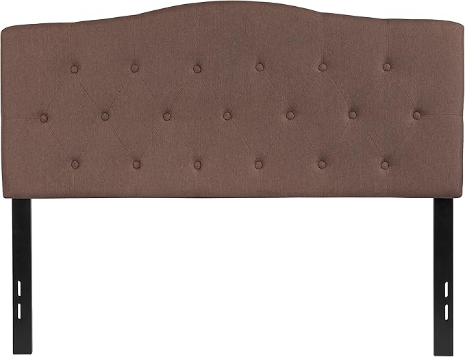 Flash Furniture Cambridge Button Tufted and Diamond Stitched Upholstered Full Size Headboard in Camel Fabric
