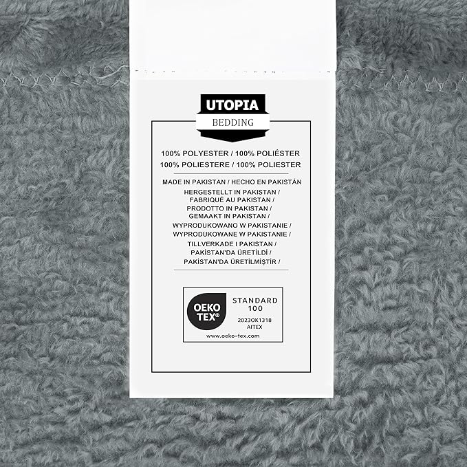 Utopia Bedding Fleece Blanket Throw Size Ash Grey 300GSM Luxury Anti-Static Fuzzy Soft Microfiber Blanket for Couch, Sofa and Bed (60x50 Inch)