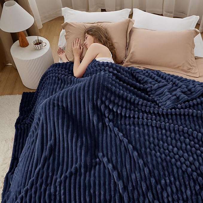Bedsure GentleSoft Blue California King Size Blanket for Couch - Cozy Soft Blankets for Women, Cute Small Fleece Throws for Girls, Birthday Gifts for Women, 102x96 Inches