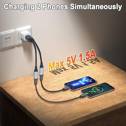 USB-C Splitter Cable,USB 2.0 Male to Dual Type-C Female Adapter Cable,USB A to Double Port Type C Splitter Charging Cable Charging and Data for Phone,Tablet,Laptop-17cm/6.6in
