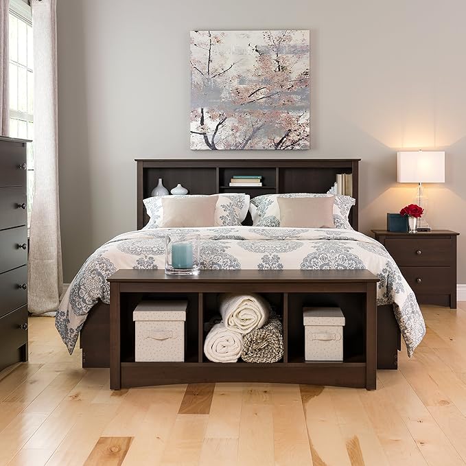Prepac Sonoma Traditional Nightstand Side Table with 2 Drawers, Functional 2-Drawer Bedside Table 16" D x 23.25" W x 21.75" H, Espresso, EDC-2422