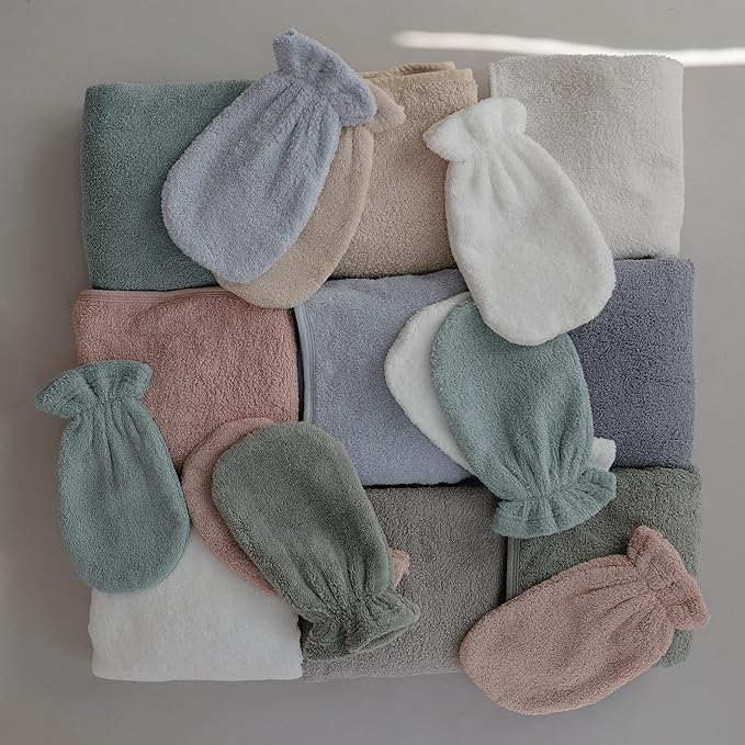 mushie Baby Bath Mitt | Organic Cotton | Pack of 2 (Tradewinds)