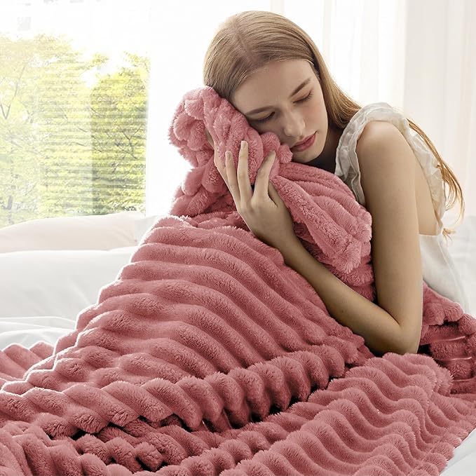 Bedsure GentleSoft Brick Dust Fleece Twin Blanket for Couch - Cozy Soft Blankets for Women, Cute Small Throws for Girls, 60x80 Inches