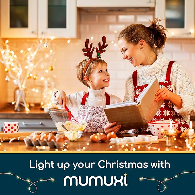MUMUXI 2 Pack 33ft 100 LED Fairy Lights with Timer, Ourdoor Battery-Powered Twinkle and Remote Control, Christmas String Lights, Warm White Waterproof Decorative Lighting for Holidays and Events