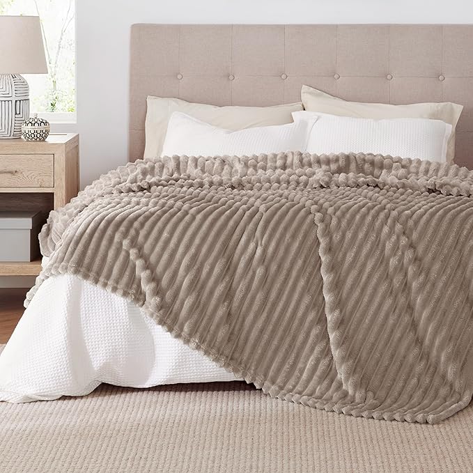 Bedsure GentleSoft Mocha Meringue Fleece Blanket for Couch - Cozy Soft Blankets for Women, Cute Small Throws for Girls, 108x90 Inches