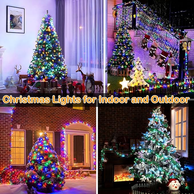 Decute 800LED 272ft Christmas String Lights UL Certified 8 Modes, Waterproof Outdoor Indoor Twinkle Starry Light for Christmas Tree Patio Garden Party Decor, Multicolor