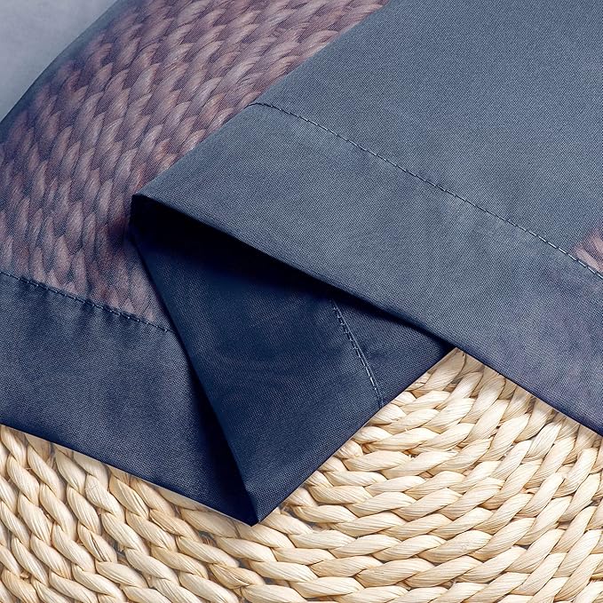 OWENIE Blue Sheer Curtains 36 Inches 2 Panels Set - Kitchen Tiers Valances Curtains Light Filter Rod Pocket Voile Cafe Curtains for Kitchen Bathroom Small Half Window, 42 in W x 36 in L, Navy