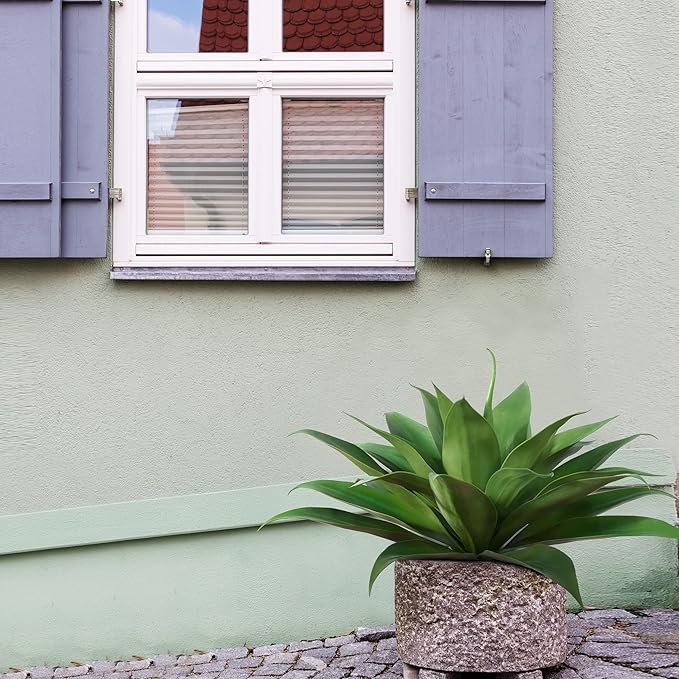 28in Fake Agave Plant Set, UV-Resistant Artificial Succulent for Indoor & Outdoor Use,Aesthetic Faux Plant for Home Decor, Office Housewarming Boho Room Decor, Set of 2