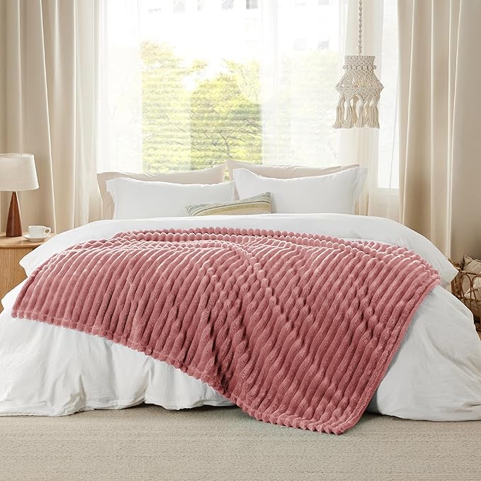 Bedsure GentleSoft Brick Dust Fleece Blanket for Couch - Cozy Soft Blankets for Women, Cute Small Throws for Girls, 50x70 Inches