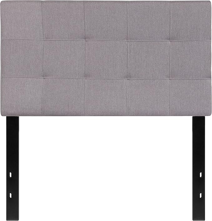 Flash Furniture Bedford Tufted Upholstered Twin Size Headboard in Light Gray Fabric
