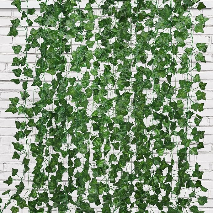 RECUTMS Fake Vines 24 Pack 173 FT Artificial Ivy Leaves Wall Decor Leaf Plants Greenery Garland Hanging Plant Vine Fake Leaf Vines for Room Garden Office Wedding Wall Decor