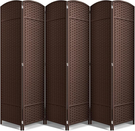 Sorbus 6 Panel Room Divider 6 ft. Tall - Privacy Screen, Extra Wide Double Hinged Panels, Mesh Hand-Woven Design, Partition Room Dividers and Folding Privacy Screens, Wall Divider for Room Separation