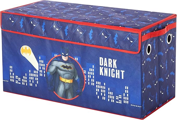 Idea Nuova Batman Collapsible Children’s Toy Storage Trunk, Durable with Soft Lid, 28.5"x14.5"x16"