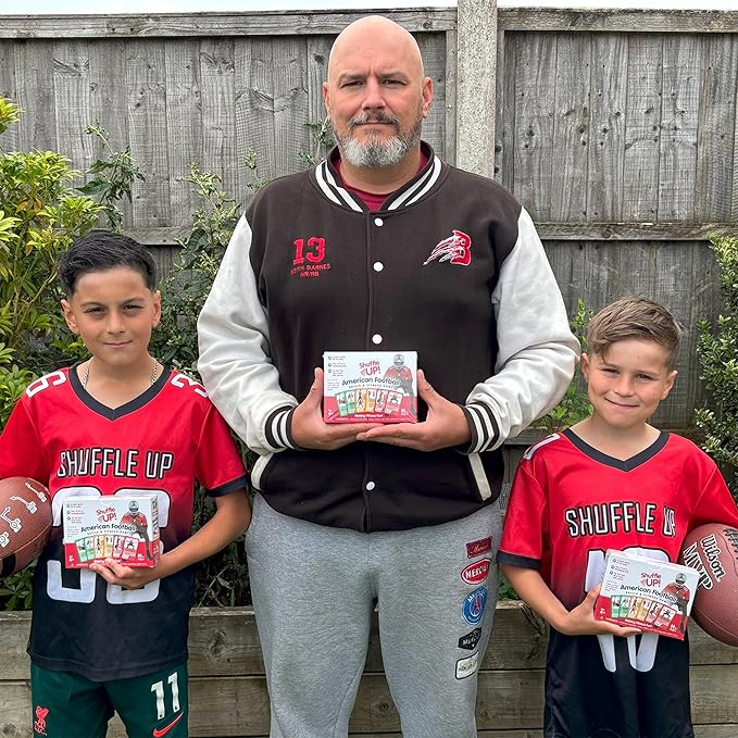 Shuffle Up American Football Card Game – Kids Outdoor Garden Games with 70+ Fun & Active Fitness Workout Cards, American Football Gifts for Boys & Girls, Fun Family Games