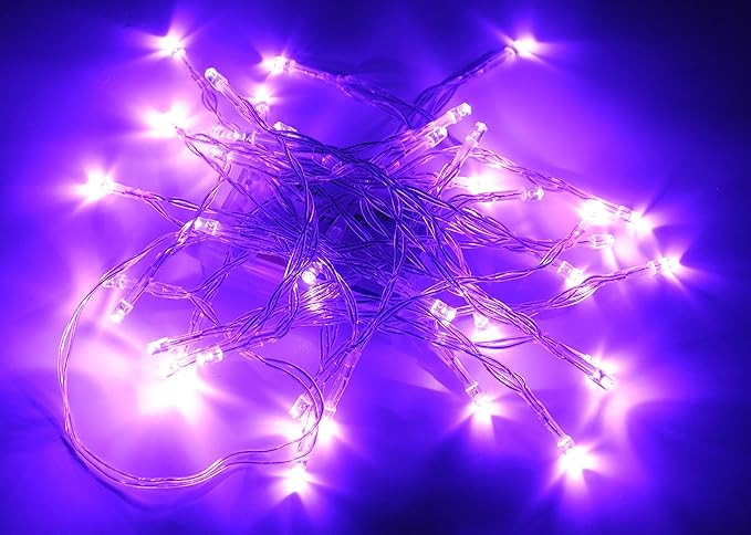 Karlling Battery Operated Purple 40 LED Fairy Light String Wedding Party Xmas Christmas Decorations(Purple,5 Pack)
