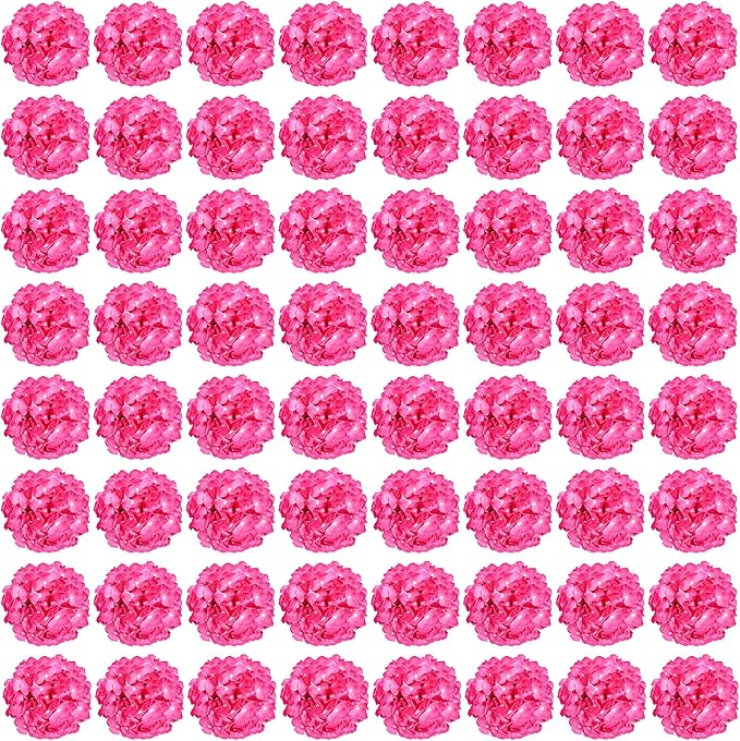Auihiay 64pcs Hydrangea Artificial Flowers, Rose Red Artificial Hydrangea Flowers, Silk Hydrangea Heads with Stems for Garden, Home Party Baby Shower DIY Wedding Centerpiece (Rose Red)