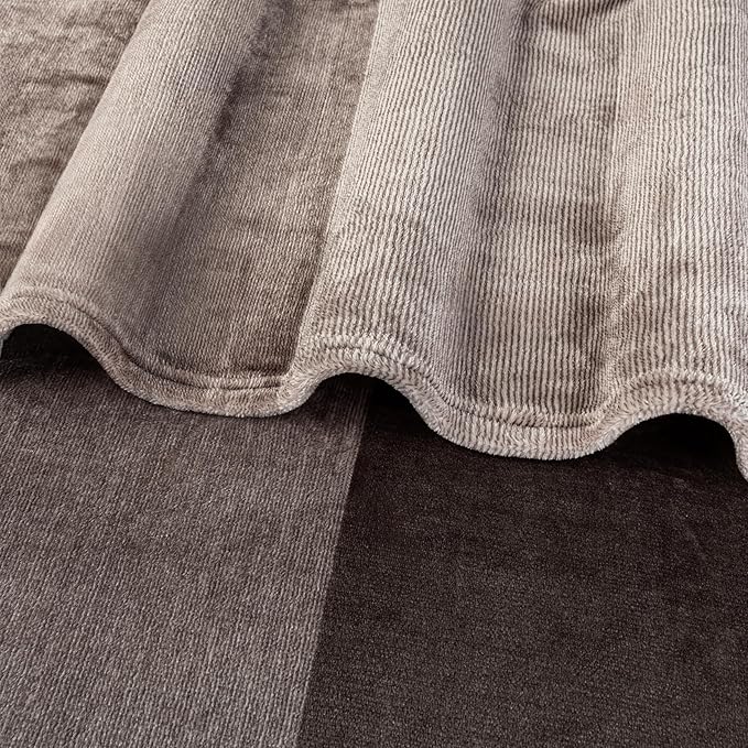 PAVILIA Taupe Ombre Fleece Throw Blanket for Couch, Soft Flannel Blanket for Sofa Bed Room, Plush Lightweight Tan Light Brown Gradient Blanket, Cozy Microfiber Decorative Gift Throw, 50x60