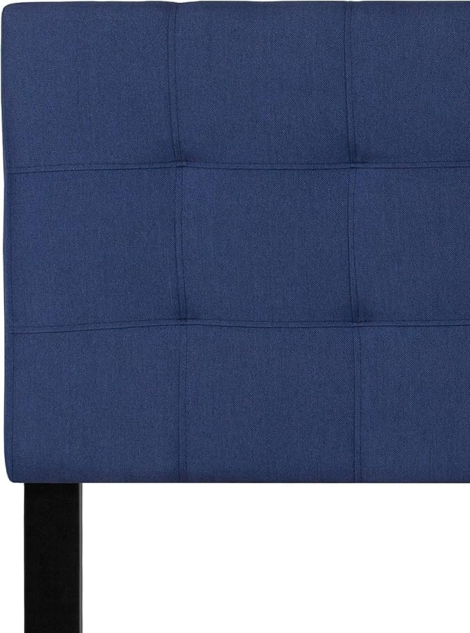 Flash Furniture Bedford Box Stitch Tufted Upholstered Queen Size Headboard in Navy Fabric