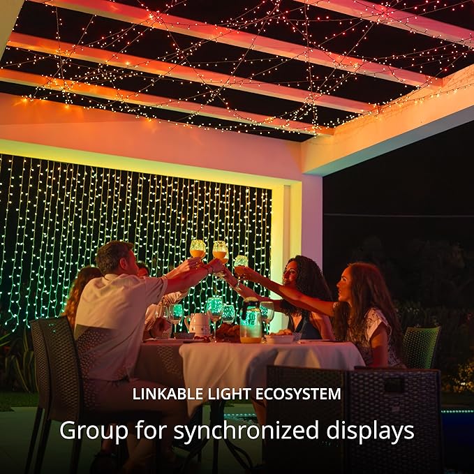 Twinkly Strings 400 LED RGB, LED Light String for in- and Outdoor, Smart LED Lights, Mappable LEDs, Compatible with Alexa and Google Home, IP44, Green Wire, 105ft