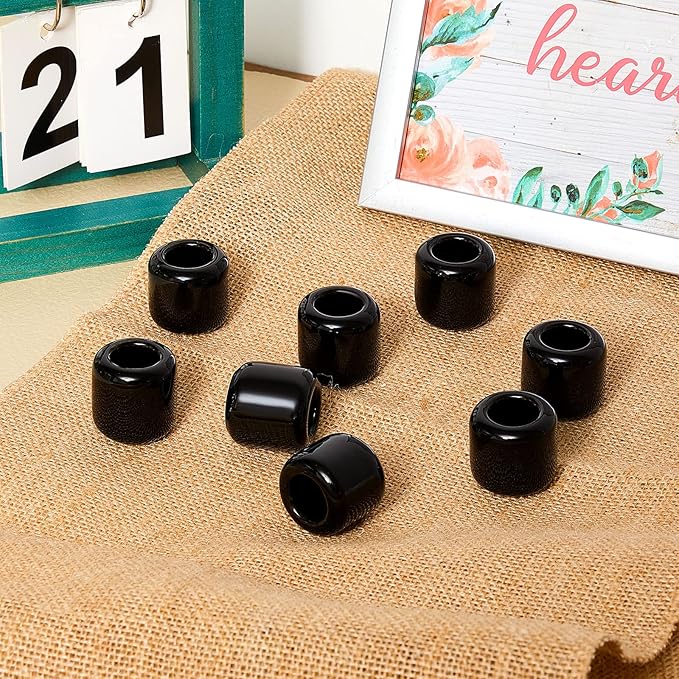 Suclain 20 Pieces 0.7 Inch Chime Candle Holder Small Candle Holders Ceramic Holder for Rituals, Spells, Vigil, Altar, Witchcraft, Wiccan Supplies(Black)