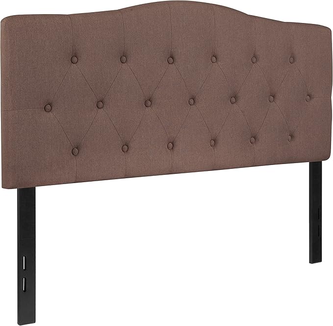 Flash Furniture Cambridge Button Tufted and Diamond Stitched Upholstered Full Size Headboard in Camel Fabric