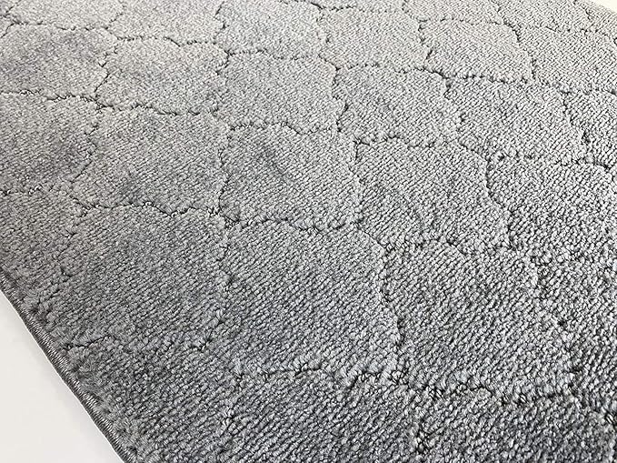 Custom Size Modern Runner Rug Carpet for Hallway Entryway Foyer Kitchen, Slip Resistant Latex Rubber Backed 31 inch Wide X Customized Length, Clouds Grey, 31 inch X 30 feet