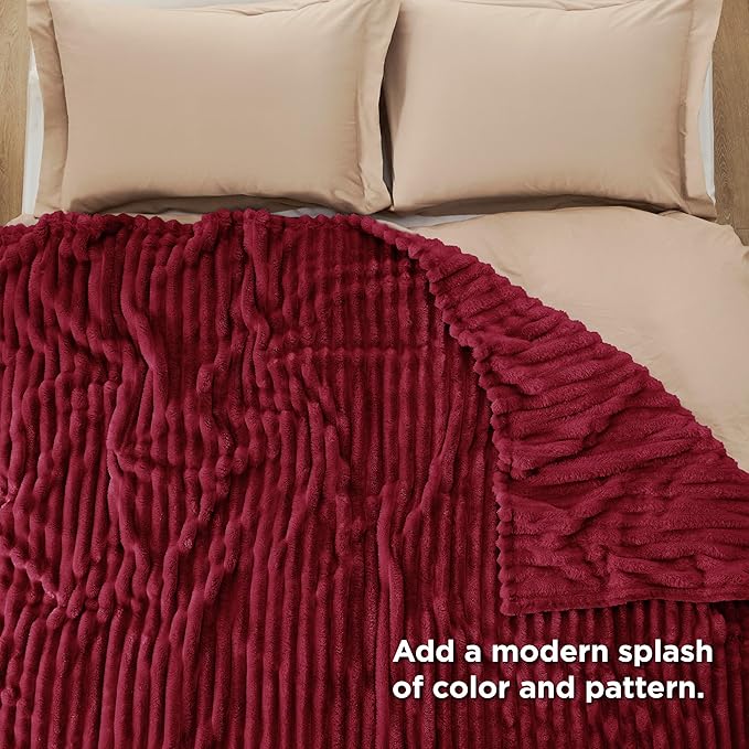 Bedsure GentleSoft Deep Red California King Size Blanket for Bed - Cozy Soft Blankets for Women, Cute Small Fleece Throws for Girls, Birthday Gifts for Women, 102x96 Inches