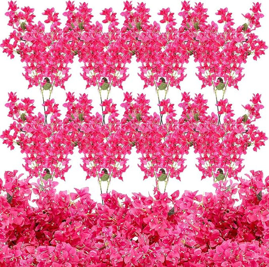 16 Pcs Artificial Bougainvillea Flowers Garland Totally 61.94 ft Fake Silk Bougainvillea Vines Long Plant Faux Wreaths for Centerpieces Runner Wedding Arch Wall Decorations