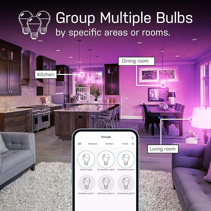Feit Electric BR30 Smart Flood Light Bulb,2.4GHz WiFi Color Changing and Dimmable, No Hub, Works with Alexa or Google Assistant, BR30/RGBW/CA/AG, 65W, Multi-Color (RGBW), 1 Count (Pack of 1)