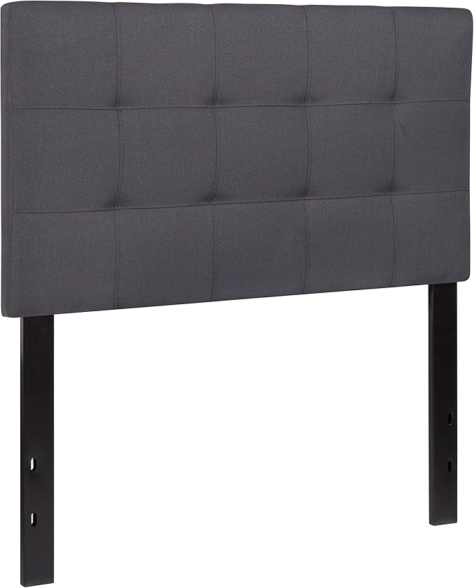 Flash Furniture Bedford Tufted Upholstered Twin Size Headboard in Dark Gray Fabric