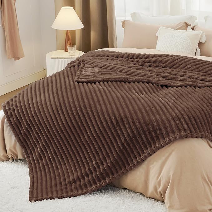 Bedsure GentleSoft Fondue Fudge California King Size Blanket for Bed - Cozy Soft Blankets for Women, Cute Small Fleece Throws for Girls, Birthday Gifts for Women, 102x96 Inches