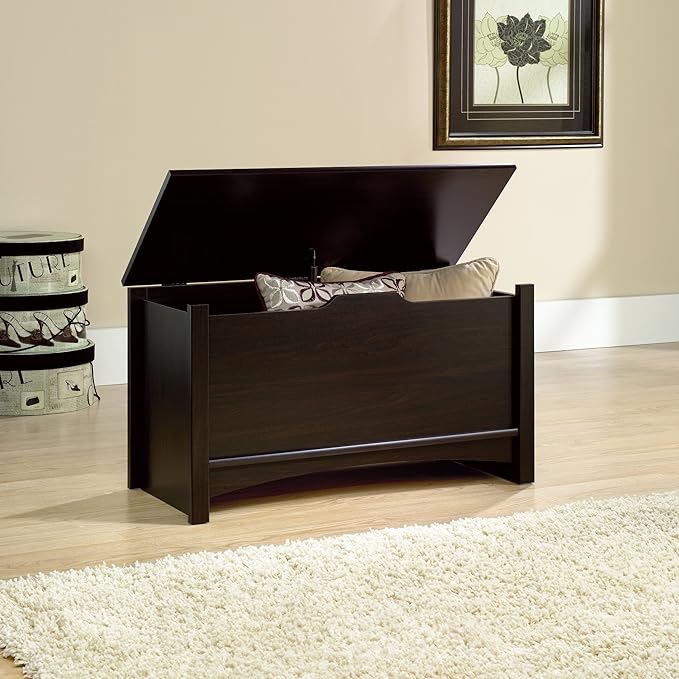 Sauder Shoal Creek Storage Chest, Toy Storage Chest for Living Room, Storage Trunk, in Jamocha Wood