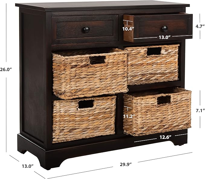 SAFAVIEH American Homes Collection Herman Brown Wicker Basket Storage Unit