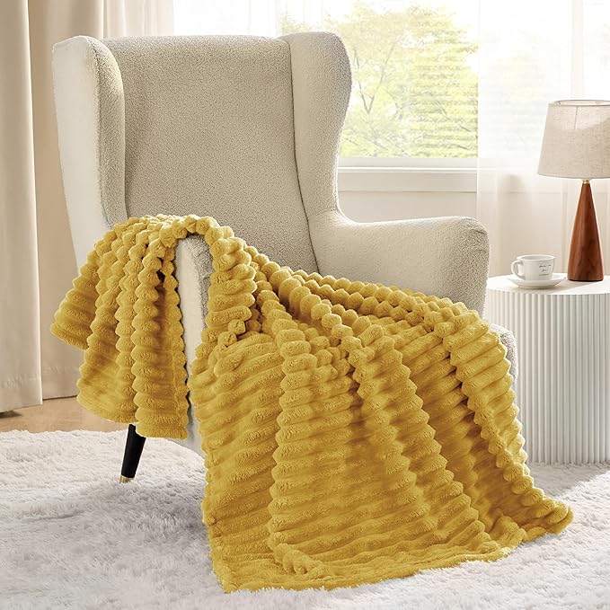 Bedsure GentleSoft Honey Throw Blanket for Couch - Super Soft Cozy Blankets for Women, Cute Small Blanket for Girls, 50x70 Inches