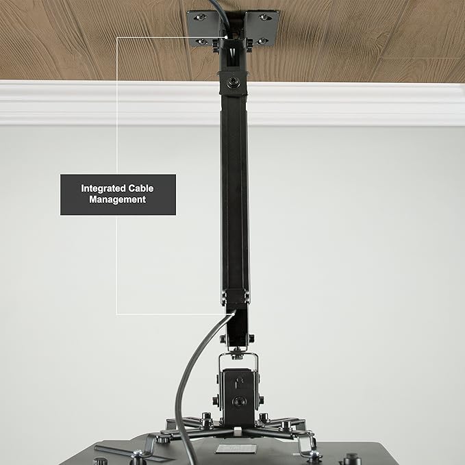 VIVO Universal Adjustable Wall Ceiling Projector Mount Bracket, Extendable Length Projection, Black, MOUNT-VP06B