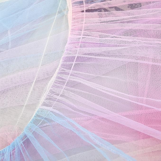 Rainbow Bed Canopy with Lights - Girls Room Bed Netting for Twin, Single, Full, Queen Size Beds - Reading Corners Room Décor