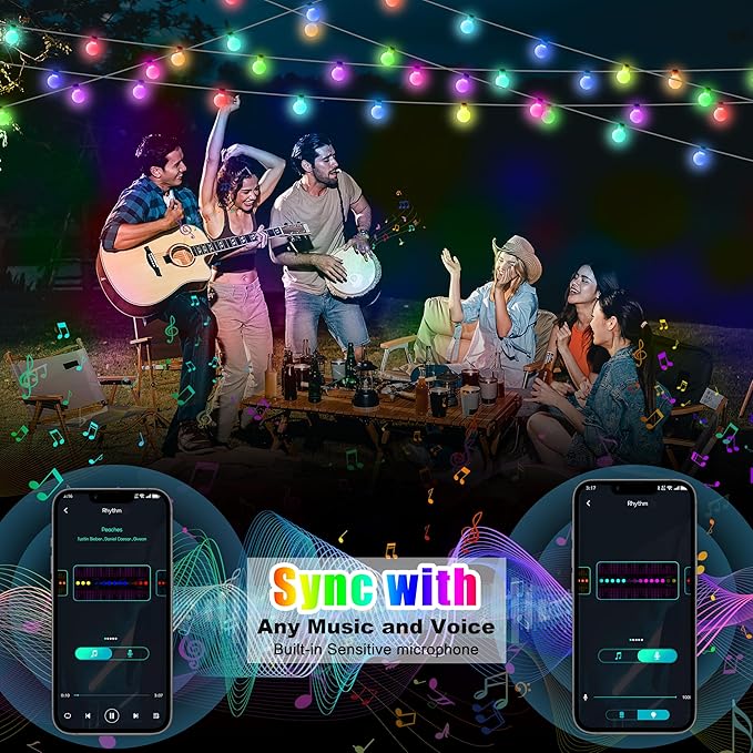 OMIKA Smart Christmas Lights Indoor, 29.5ft 60LED 213 Modes USB Powered Decorative Lights, Color Changing Globe Fairy String Lights APP Remote Music for Room Party Wedding Xmas Girl Tent Outdoor Décor