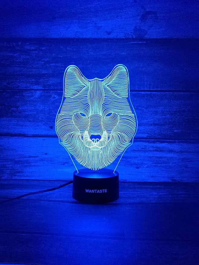 Wolf 3D Decor Lamp with Remote, Toys for Girls Boys Room, 7 Colors Changing Night Light Bedside Gifts for Kids Baby