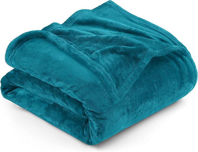 Utopia Bedding Fleece Blanket King Size Turquoise 300GSM Luxury Anti-Static Fuzzy Soft Microfiber Bed Blanket (90x102 Inch)