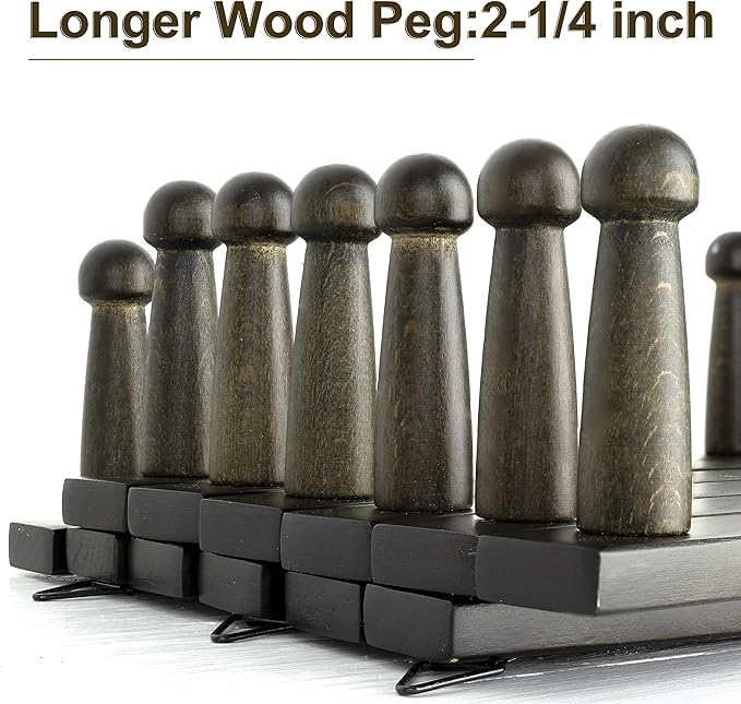 WEBI Accordion Wall Hanger,Accordion Hat Rack for Wall,Expandable Wooden Coat Rack Wall Mounted,Accordion Hook Rack for Hats,Caps,20 Peg,Dark Walnut