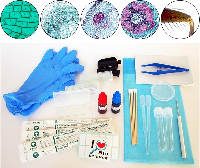 Rs' Science All-in-One Microscope Slide Preparation Kit, 40 Pieces