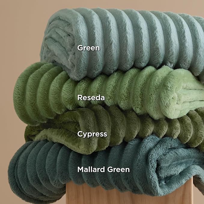 Bedsure GentleSoft Reseda Fleece King Blanket for Couch - Cozy Soft Blankets for Women, Cute Small Throws for Girls, 108x90 Inches
