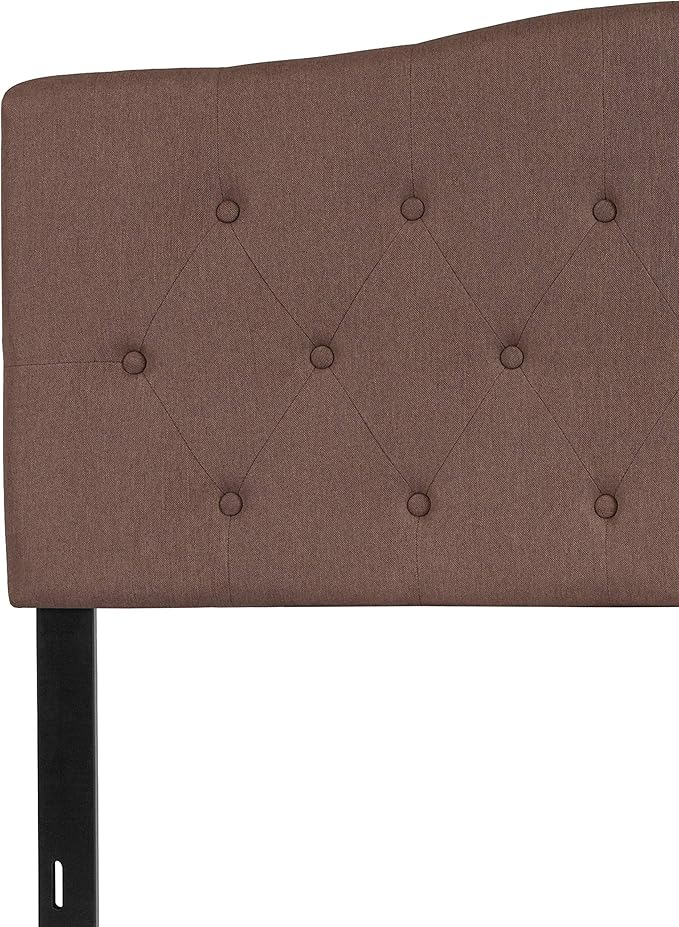 Flash Furniture Cambridge Button Tufted and Diamond Stitched Upholstered Full Size Headboard in Camel Fabric