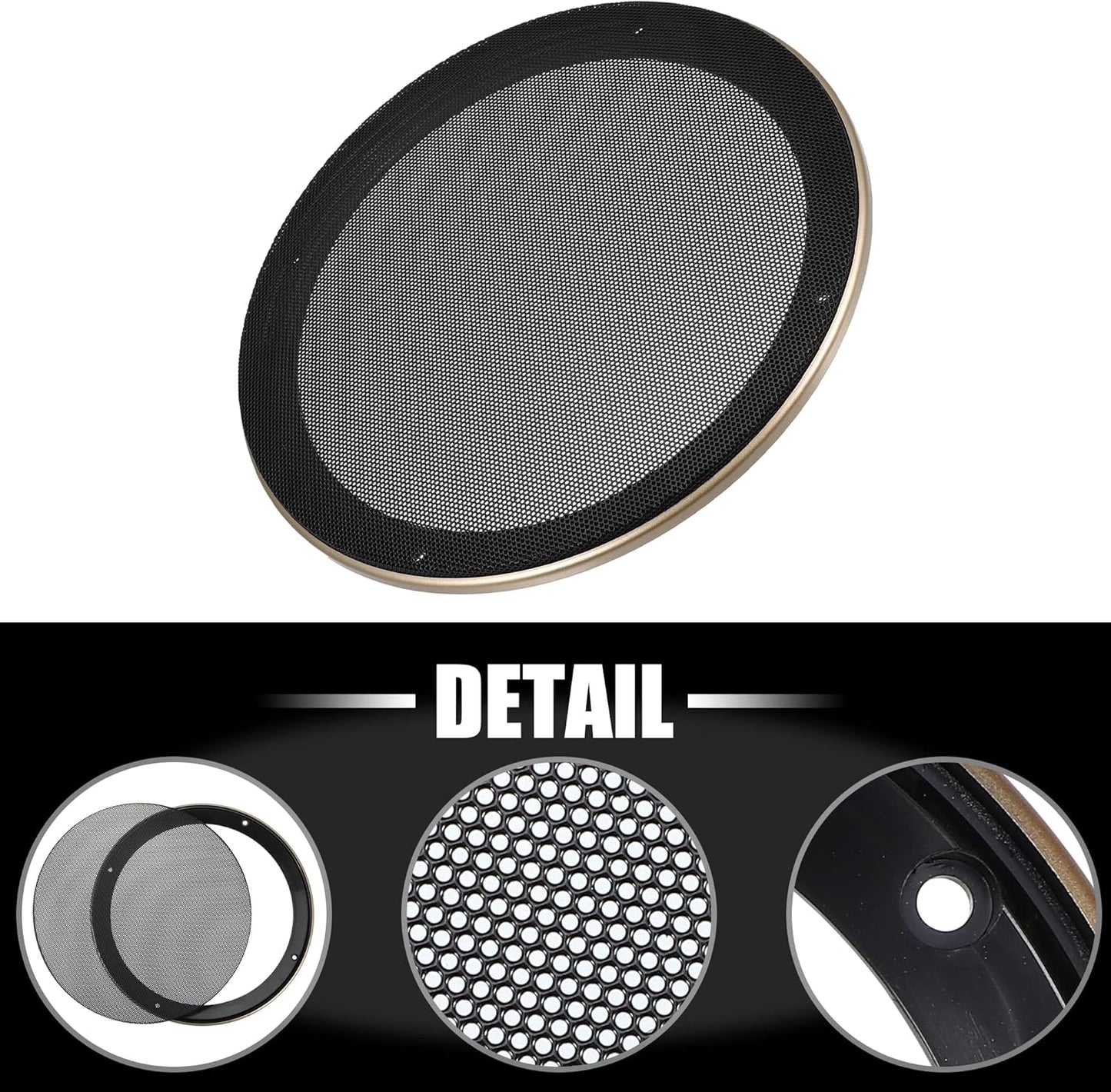 X AUTOHAUX 8 Inch Car Metal Audio Speaker Grill Cover Mesh Woofer Horn Guard Decorative Circle Grille Protector with