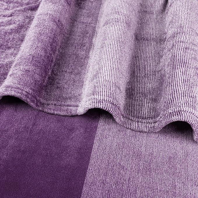 PAVILIA Purple Ombre Fleece Throw Blanket for Couch, Soft Flannel Blanket for Sofa Bed Room, Plush Lightweight Light Lavender Lilac Gradient Blanket, Cozy Microfiber Decorative Gift Throw, 50x60
