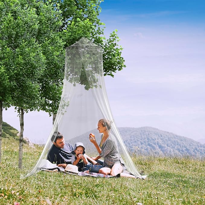 Trademark Global Mosquito Repelling Net for Beds, Hammocks, and Cribs - Insect Protection Hanging Canopy for Camping with Large Screen Opening by Lavish Home - 75-31215 , White