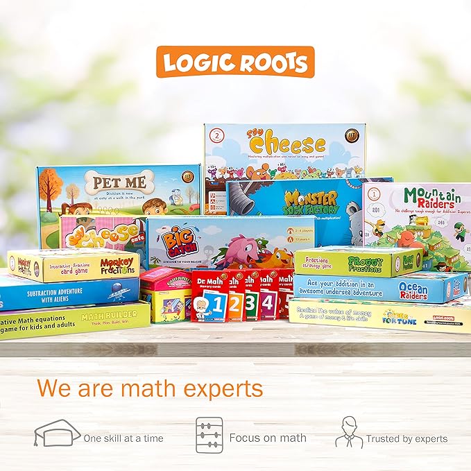 Addition and Subtraction Games - Pack of 2, Cloud Hoppers &Say Cheese Cafe, Math Board Games and STEM Toys for 5-9 Year Olds, Gift for Kids (Girls & Boys), Homeschoolers, Grade 1 & Up