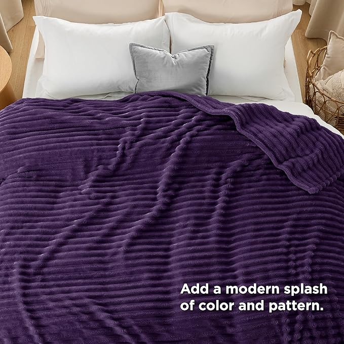 Bedsure GentleSoft Purple Fleece Blanket for Couch - Super Soft Cozy King Blankets for Women, Cute Small Blanket for Girls, 108x90 Inches