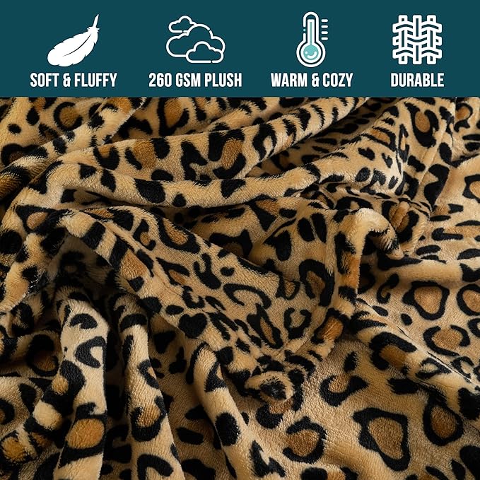 PAVILIA Cheetah Fleece Throw Blanket | Cheetah Leopard Animal Print Flannel Blanket | Soft Velvet Lightweight Microfiber Blanket for Couch Sofa | 50x60 Inches